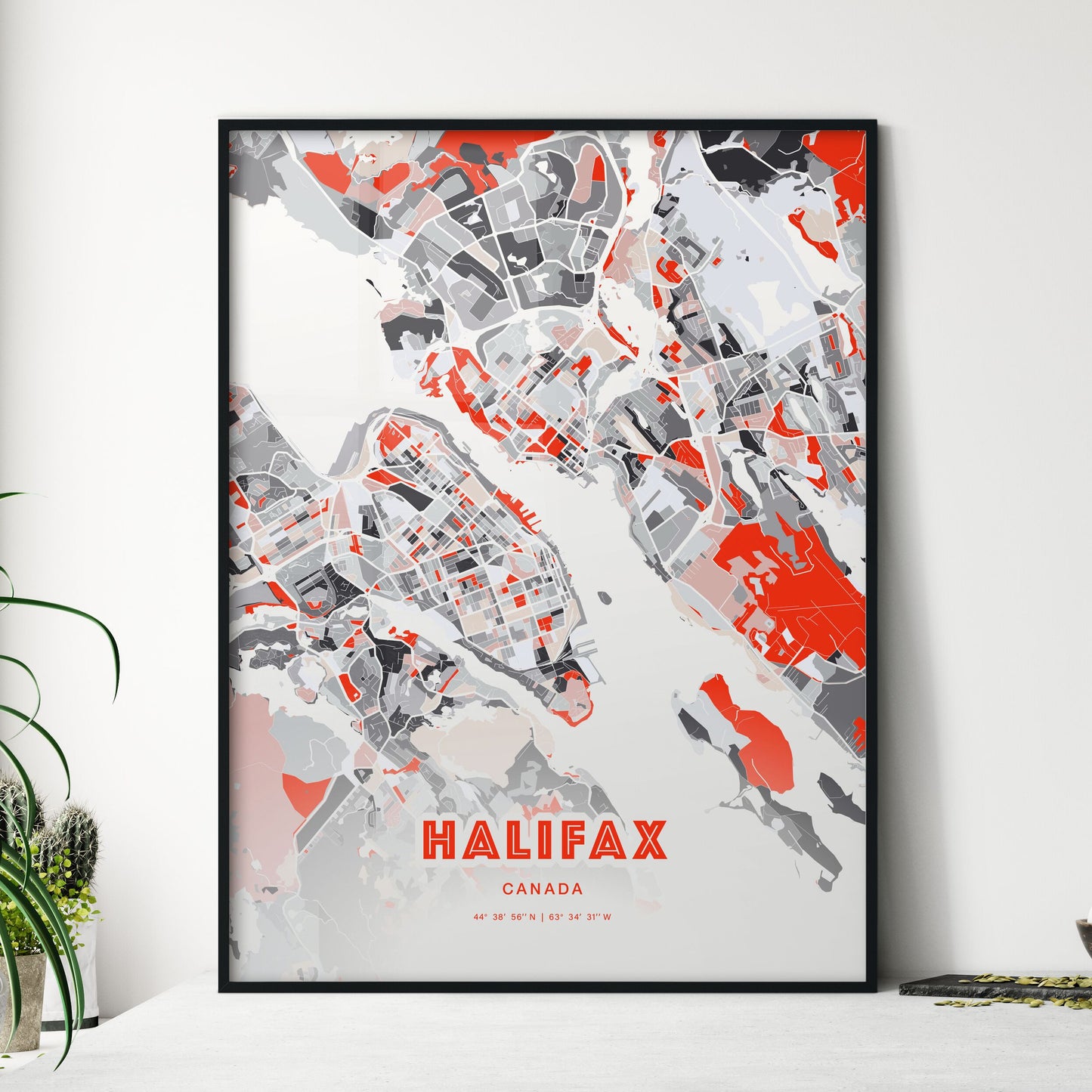 Colorful Halifax Canada Fine Art Map Modern Expressive