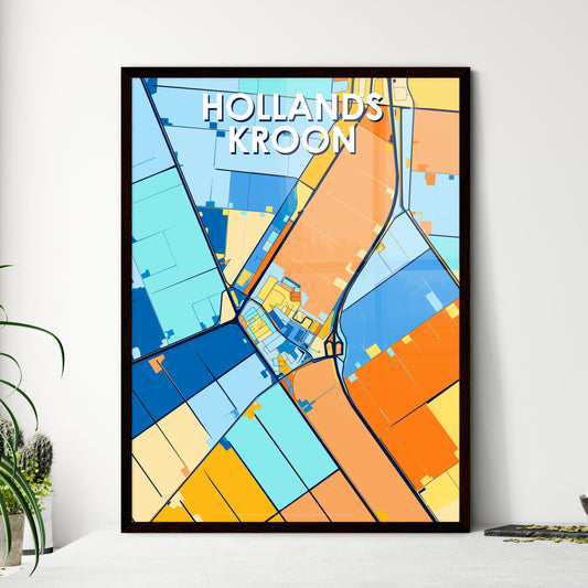 HOLLANDS KROON NETHERLANDS Vibrant Colorful Art Map Poster Blue Orange