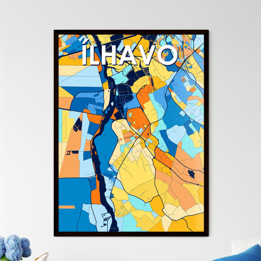 ÍLHAVO PORTUGAL Vibrant Colorful Art Map Poster Blue Orange