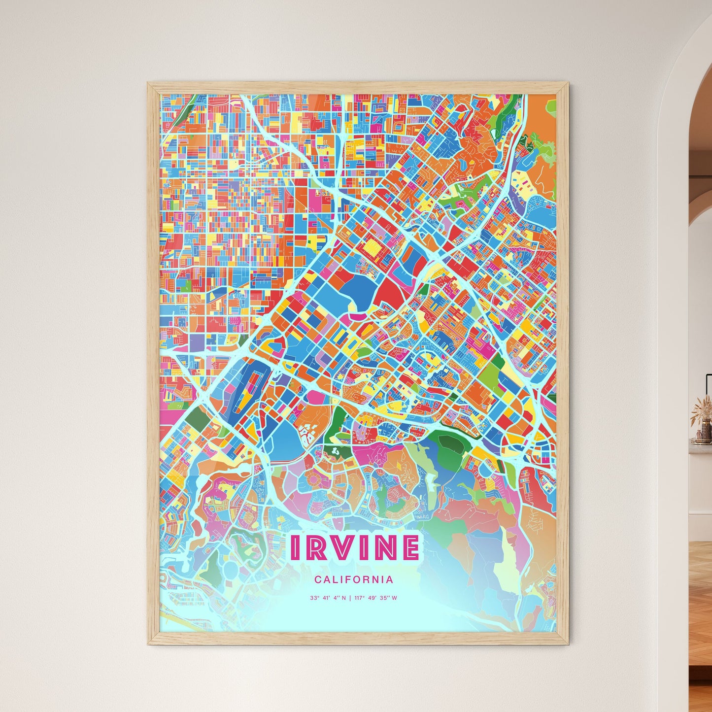 Colorful Irvine California Fine Art Map Crazy Colors