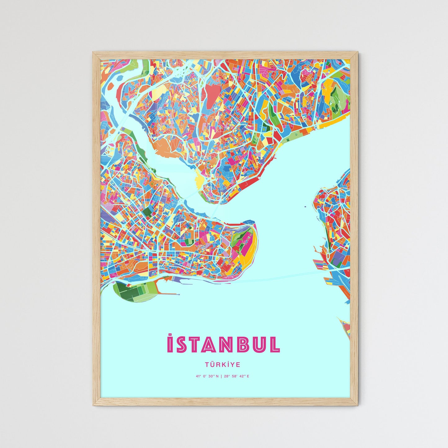 Colorful Istanbul Turkey Fine Art Map Crazy Colors