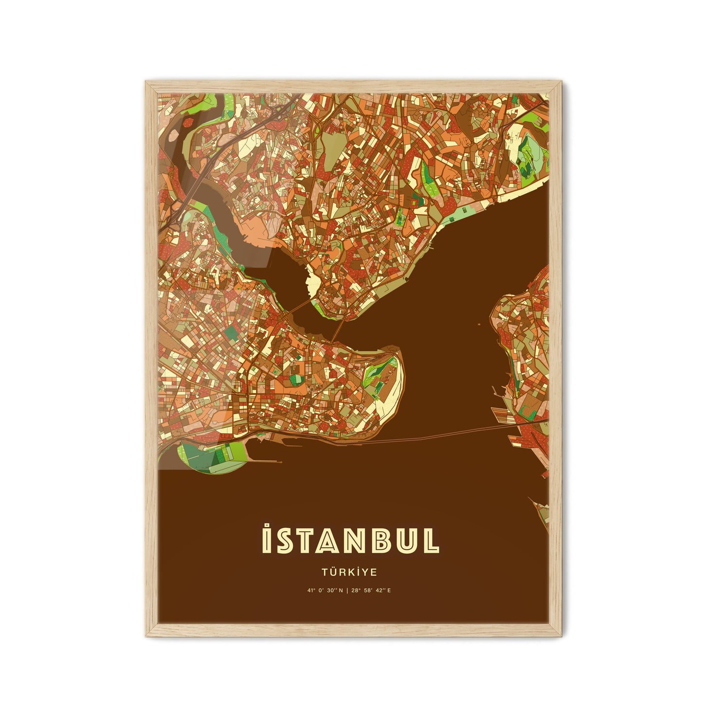 Colorful Istanbul Turkey Fine Art Map Farmhouse