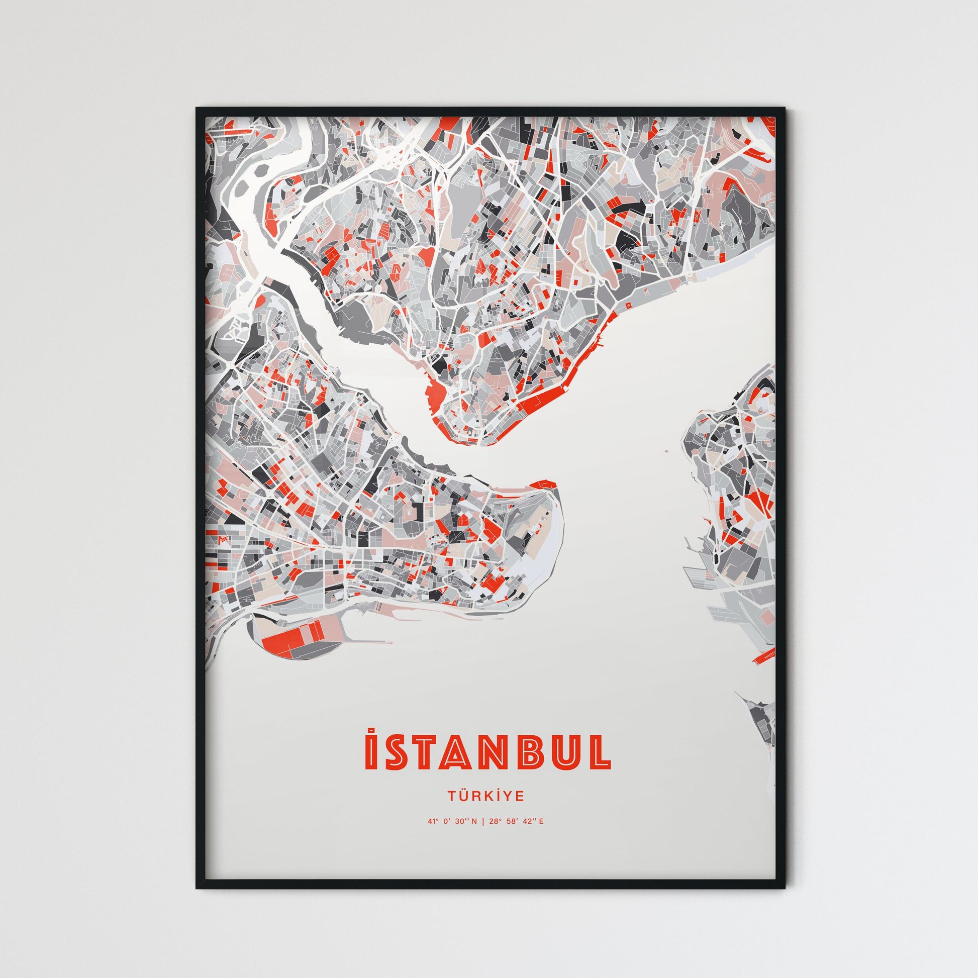 Colorful Istanbul Turkey Fine Art Map Modern Expressive