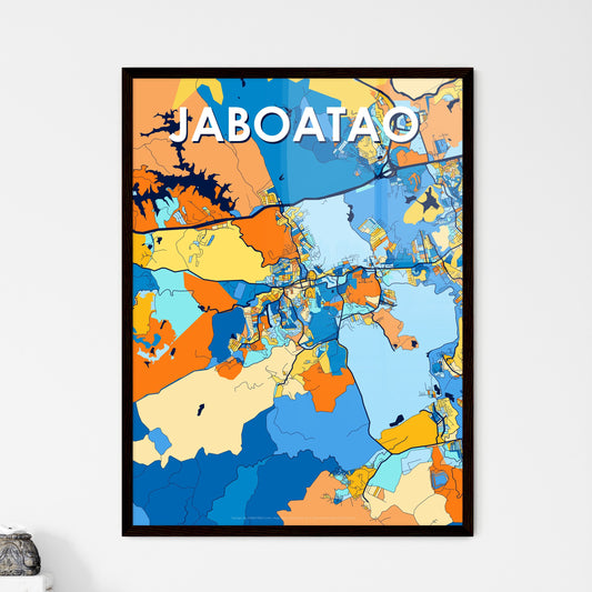 JABOATAO BRAZIL Vibrant Colorful Art Map Poster Blue Orange