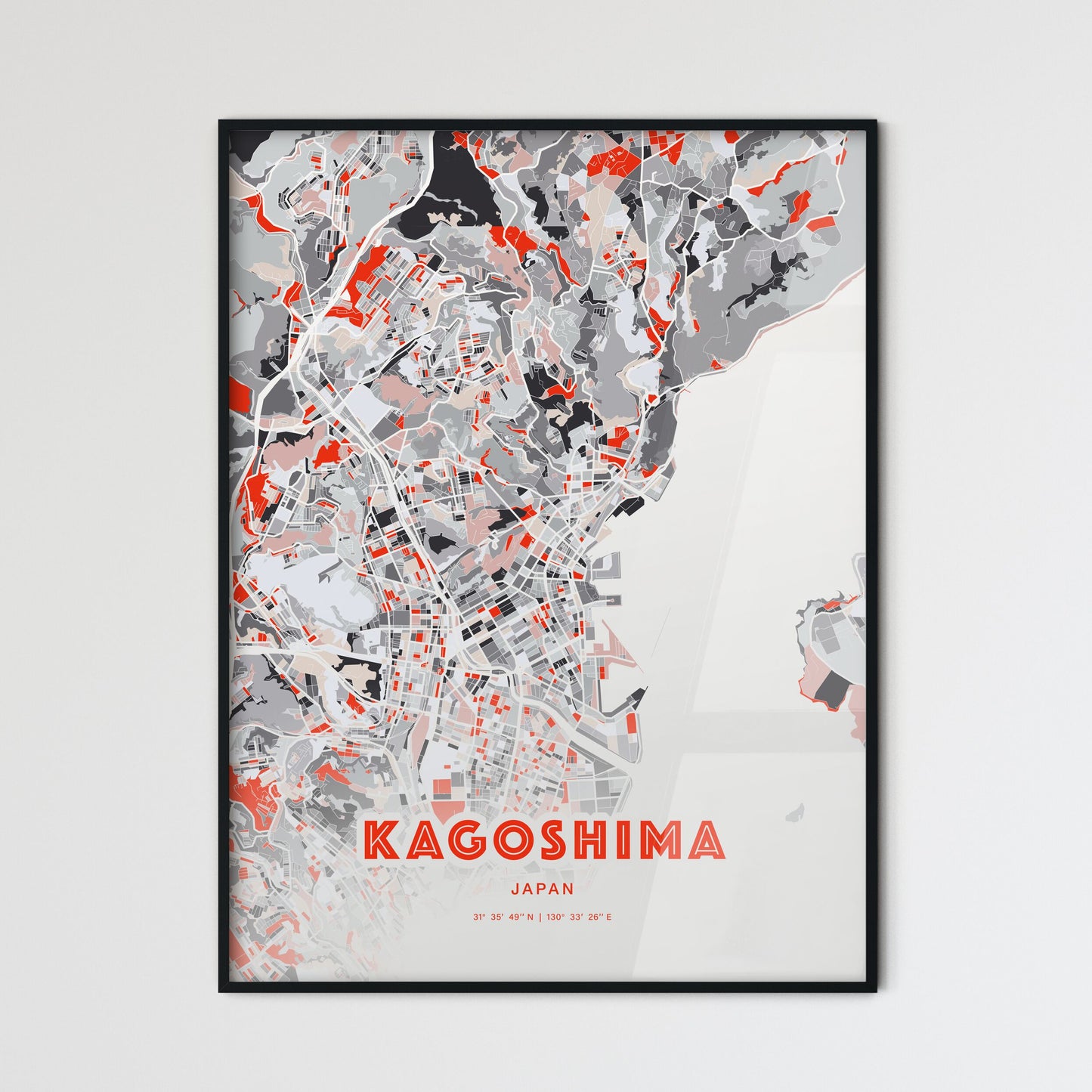 Colorful Kagoshima Japan Fine Art Print Modern Expressive