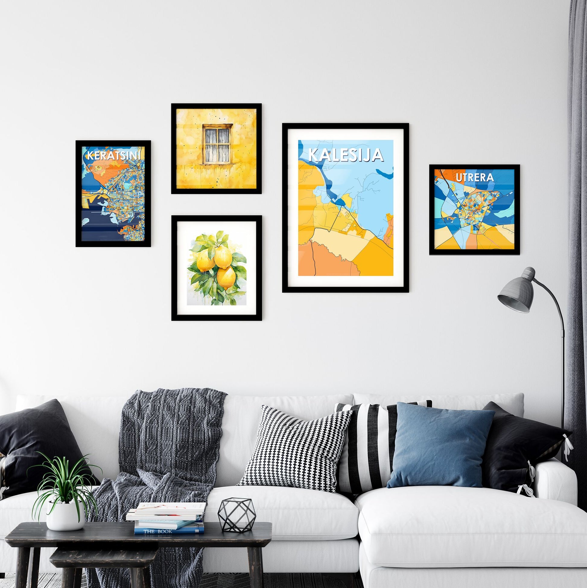 KALESIJA BOSNIA AND HERZEGOVINA Vibrant Colorful Art Map Poster Blue Orange