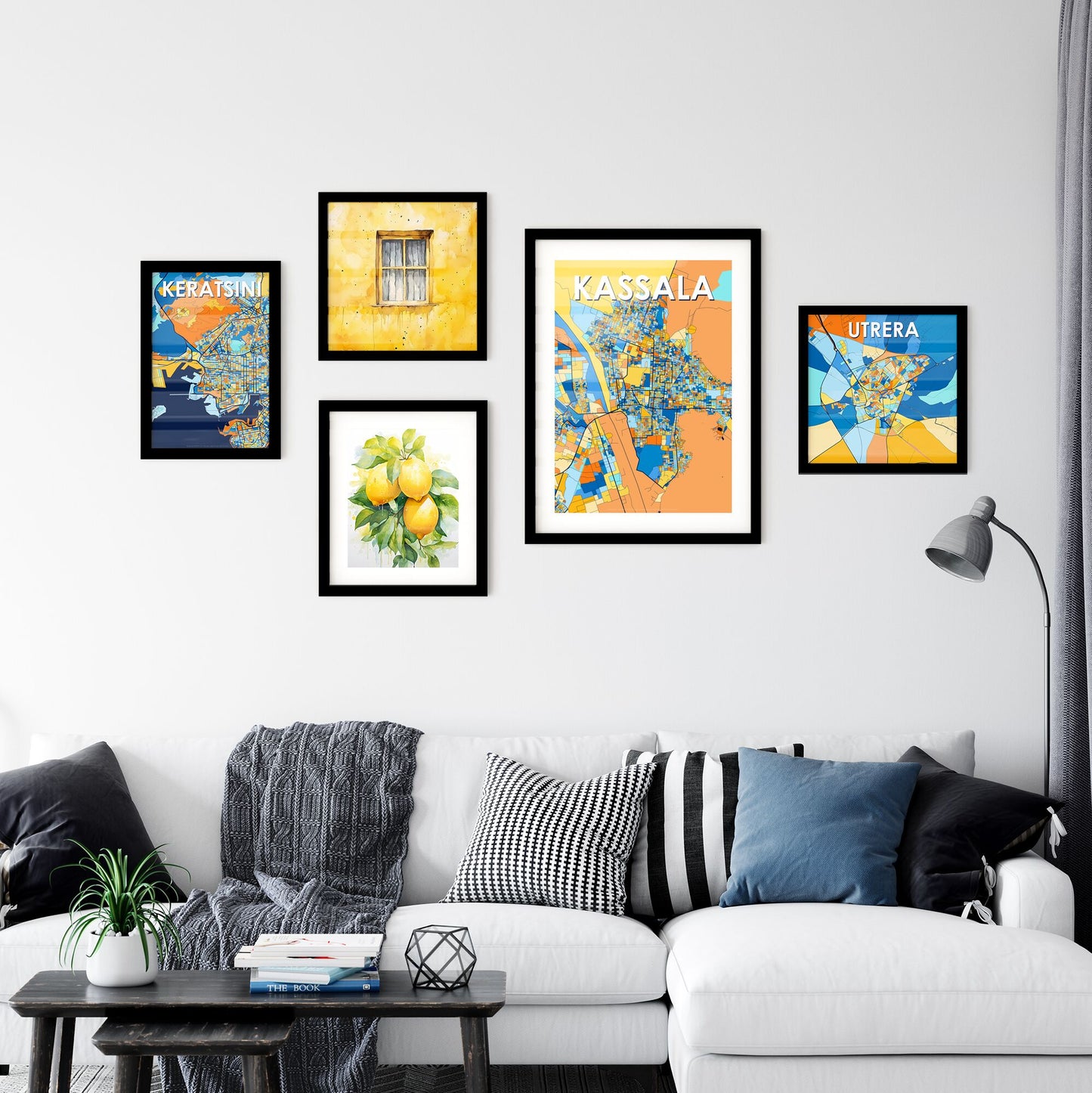 KASSALA SUDAN Vibrant Colorful Art Map Poster Blue Orange