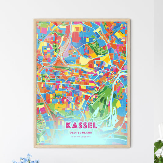Colorful Kassel Germany Fine Art Map Crazy Colors