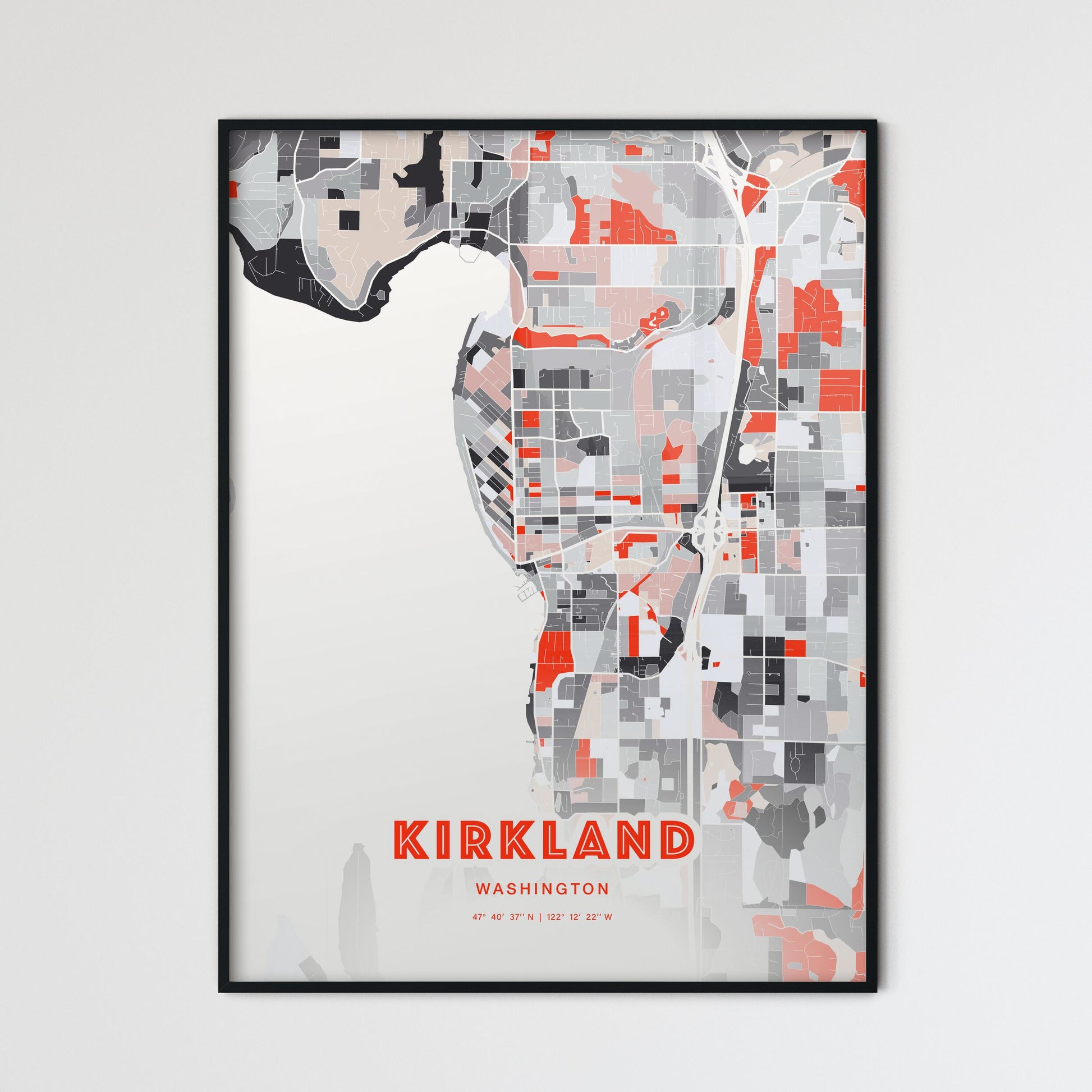 Colorful Kirkland Washington Fine Art Map Modern Expressive
