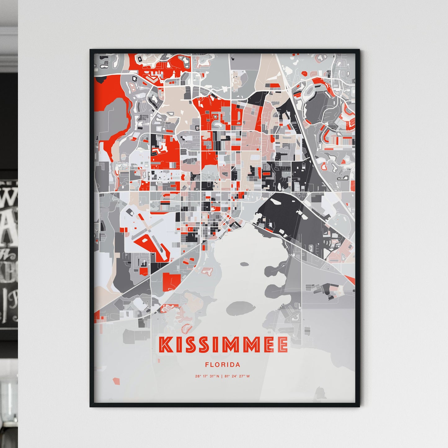 Colorful Kissimmee Florida Fine Art Map Modern Expressive