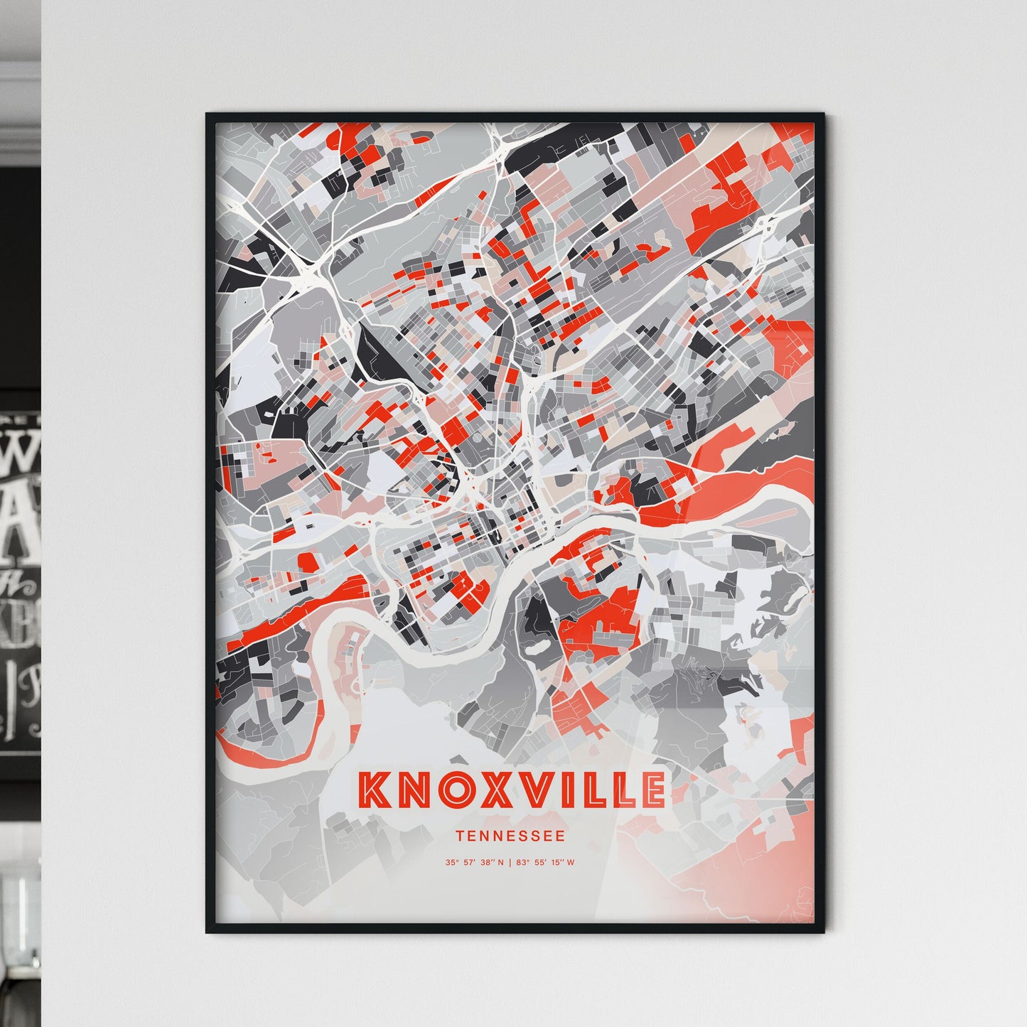 Colorful Knoxville Tennessee Fine Art Map Modern Expressive