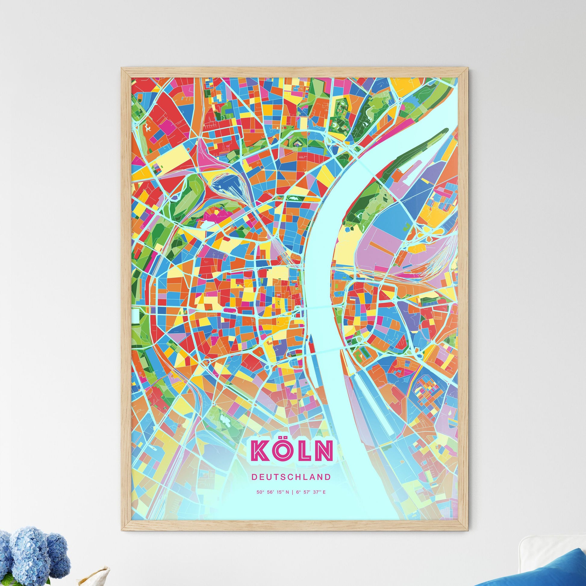 Colorful Cologne Germany Fine Art Map Crazy Colors