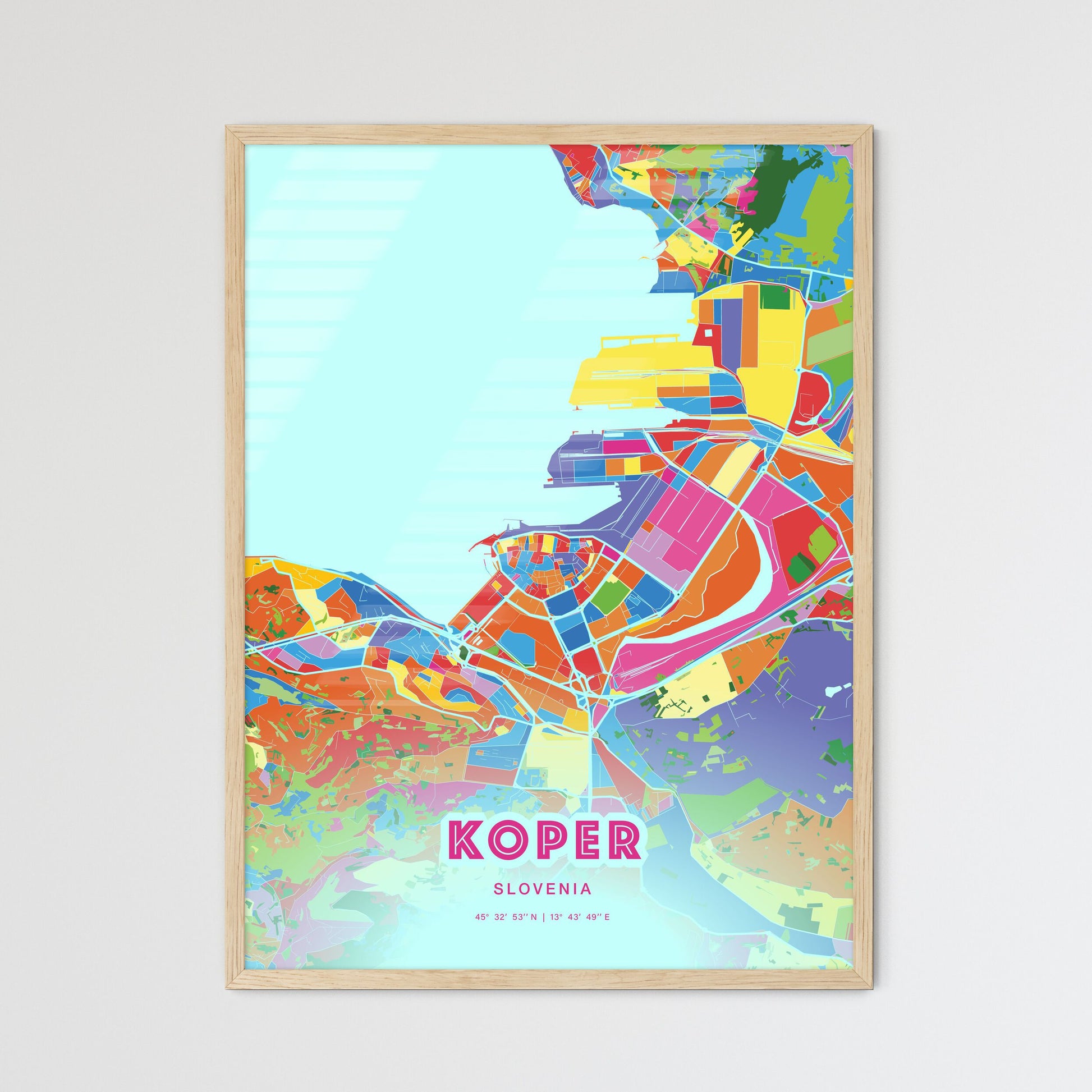 Colorful Koper Slovenia Fine Art Map Crazy Colors
