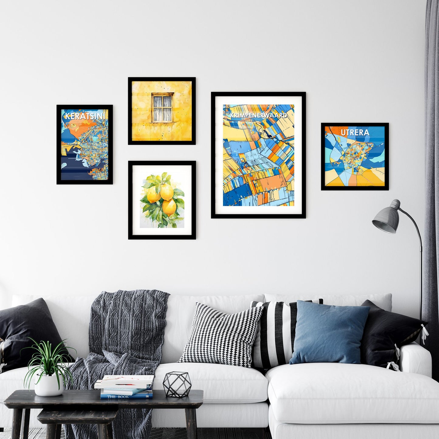 KRIMPENERWAARD NETHERLANDS Vibrant Colorful Art Map Poster Blue Orange