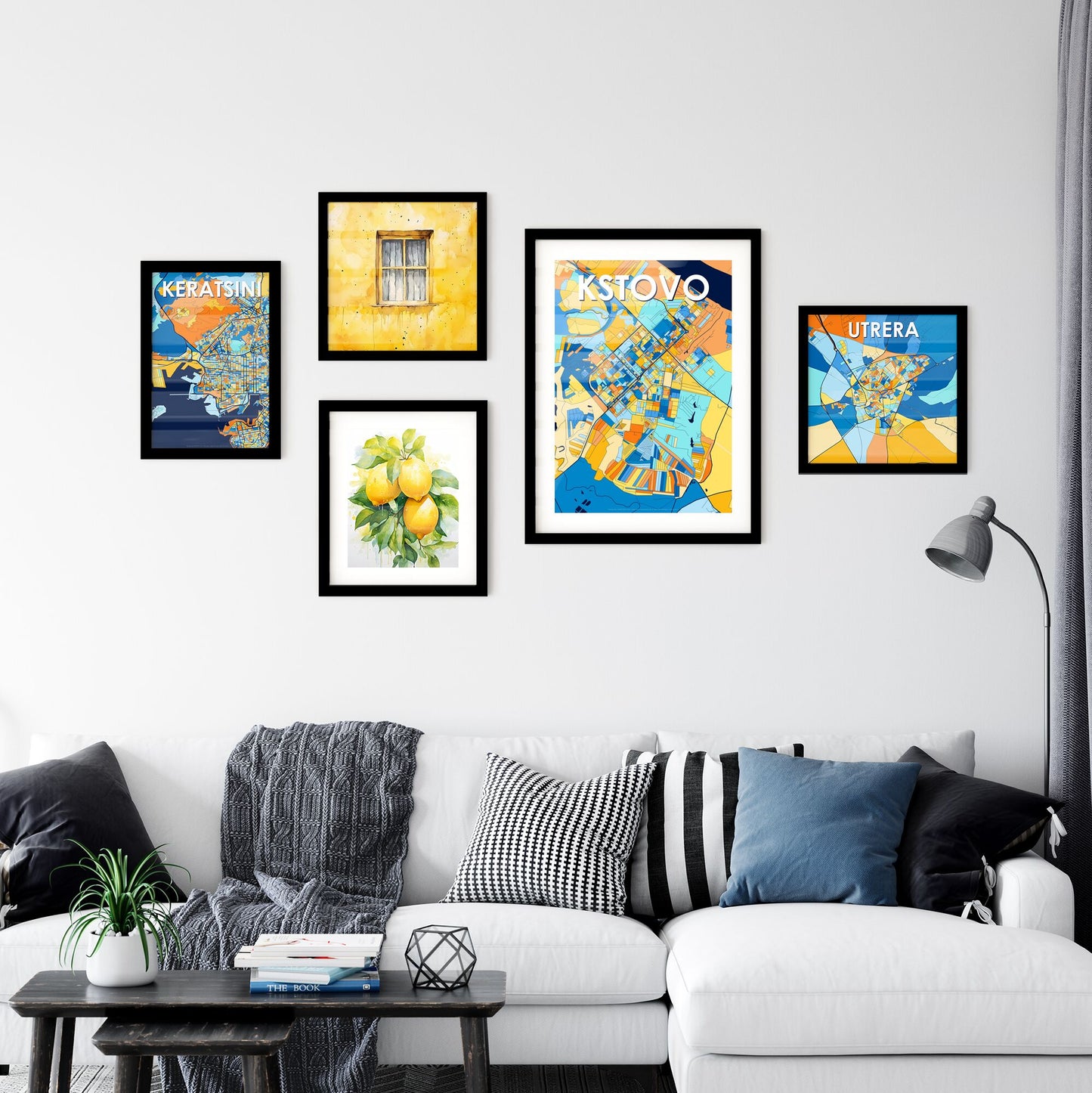 KSTOVO RUSSIA Vibrant Colorful Art Map Poster Blue Orange