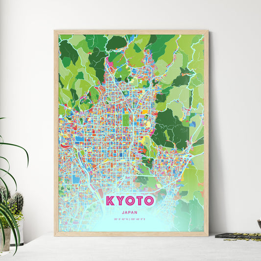 Colorful Kyoto Japan Fine Art Map Crazy Colors