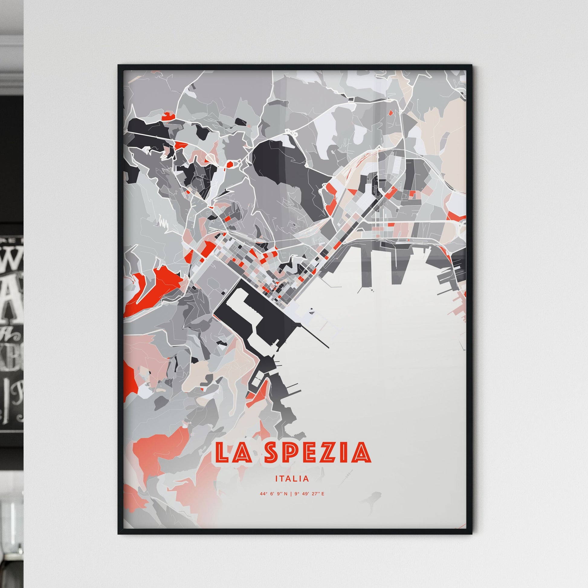 Colorful La Spezia Italy Fine Art Map Modern Expressive