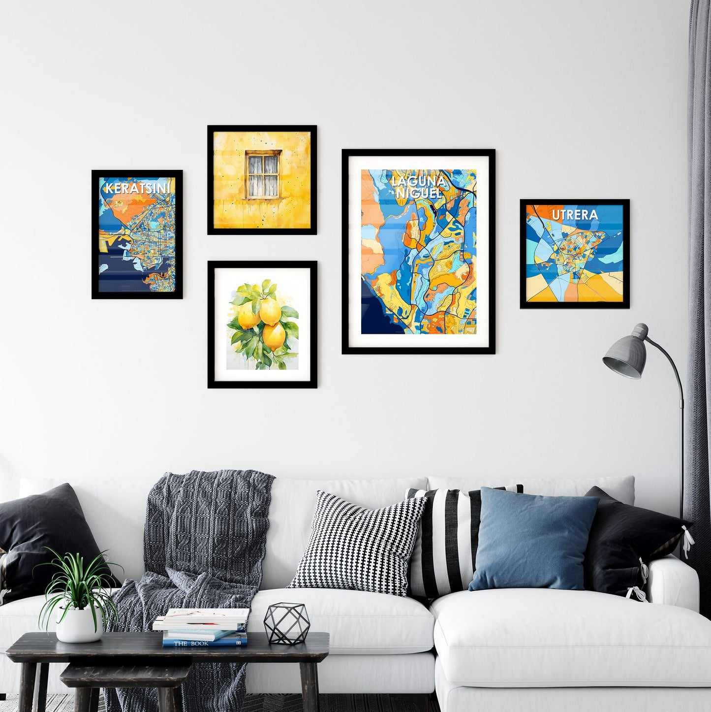 LAGUNA NIGUEL CALIFORNIA Vibrant Colorful Art Map Poster Blue Orange