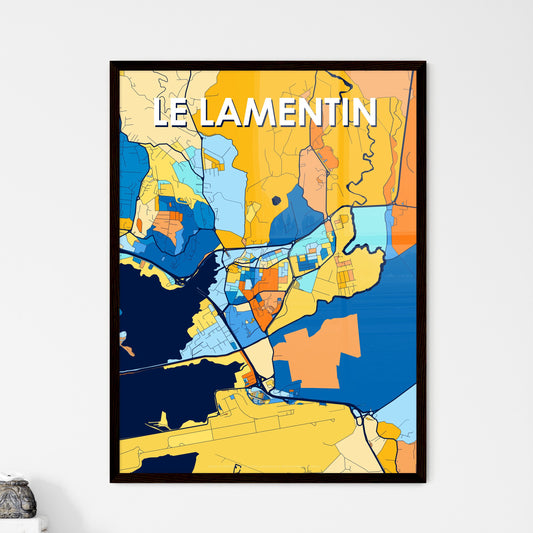 LE LAMENTIN FRANCE Vibrant Colorful Art Map Poster Blue Orange