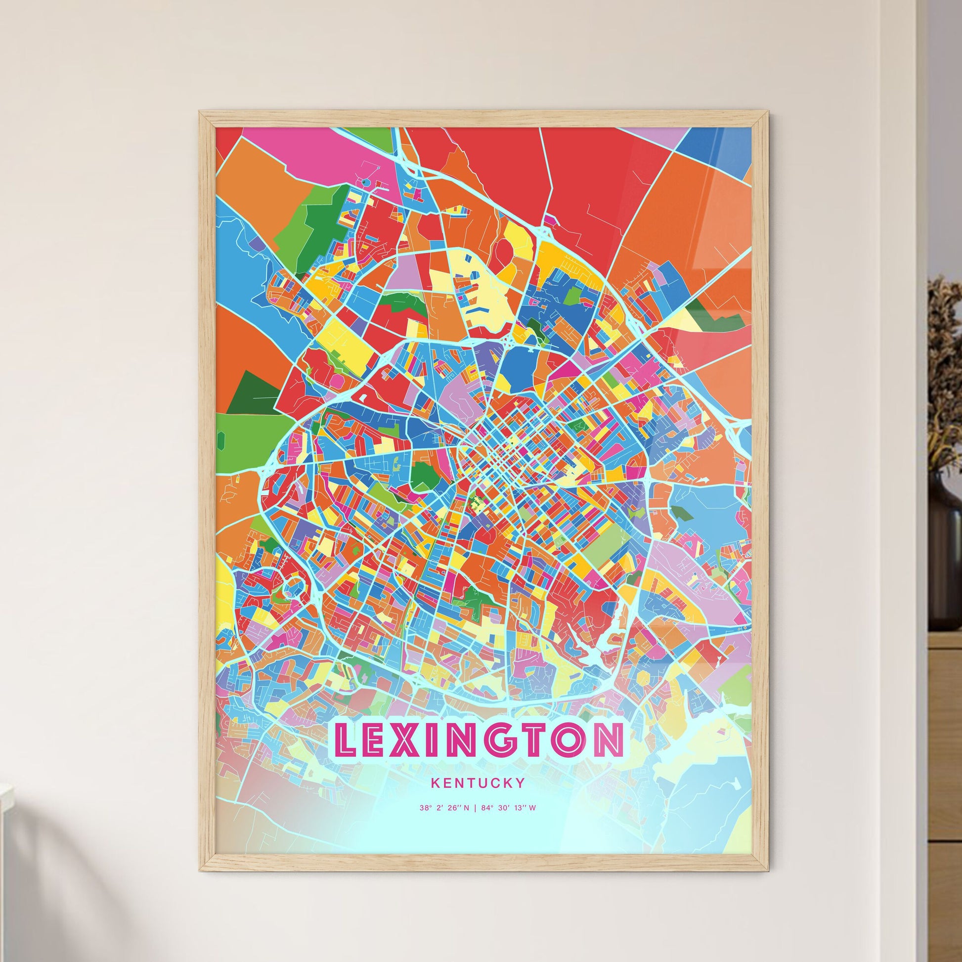 Colorful Lexington Kentucky Fine Art Map Crazy Colors