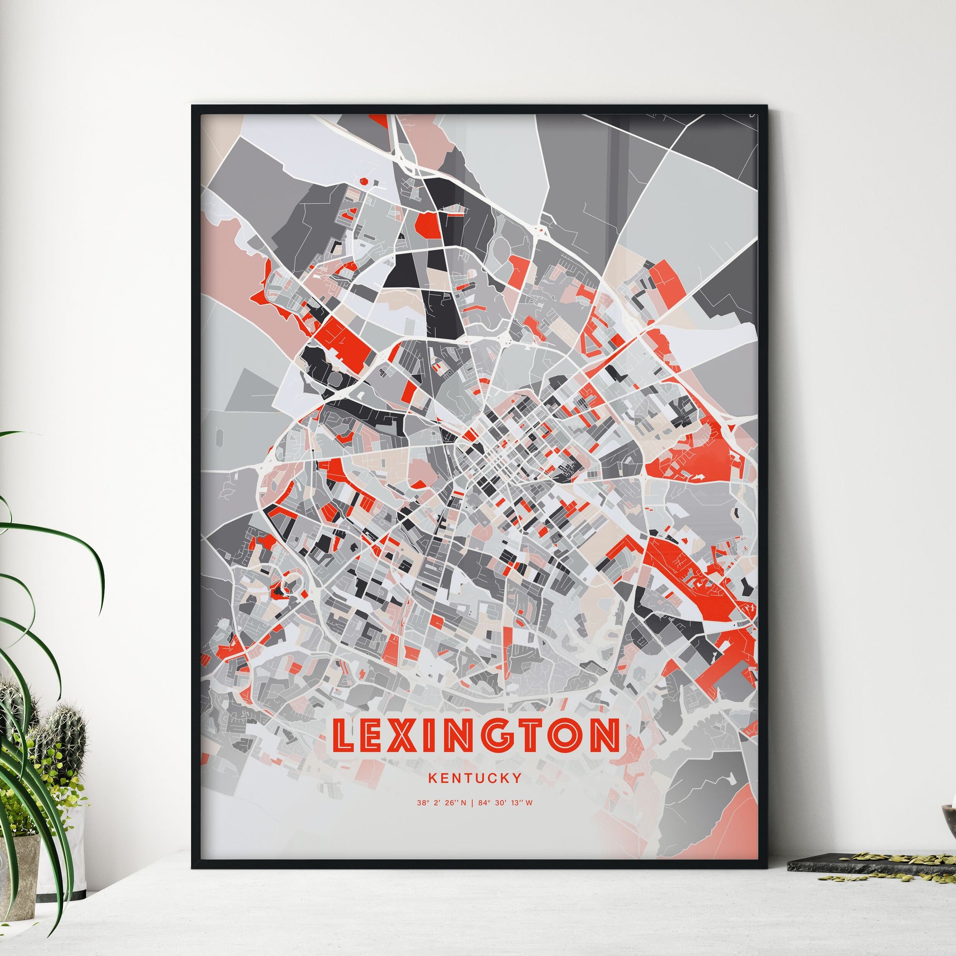 Colorful Lexington Kentucky Fine Art Map Modern Expressive