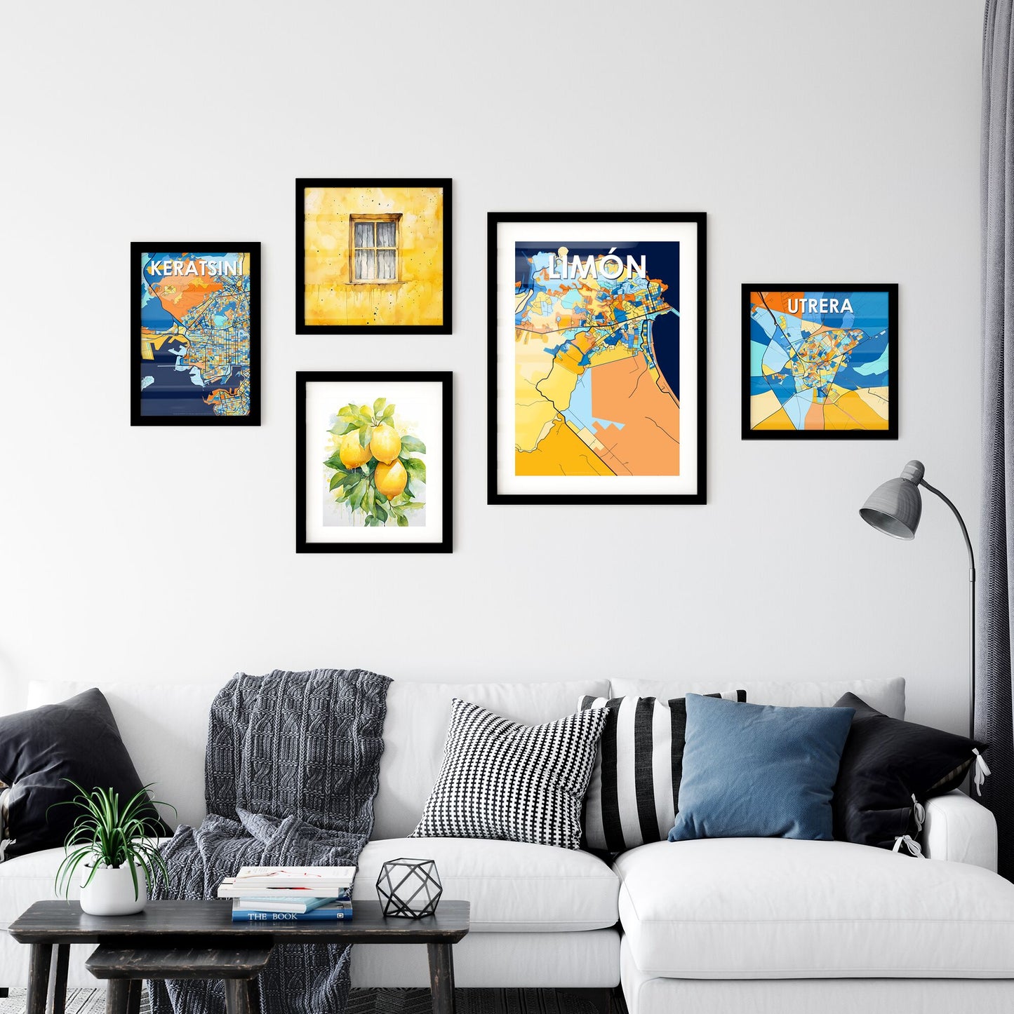 LIMÓN COSTA RICA Vibrant Colorful Art Map Poster Blue Orange