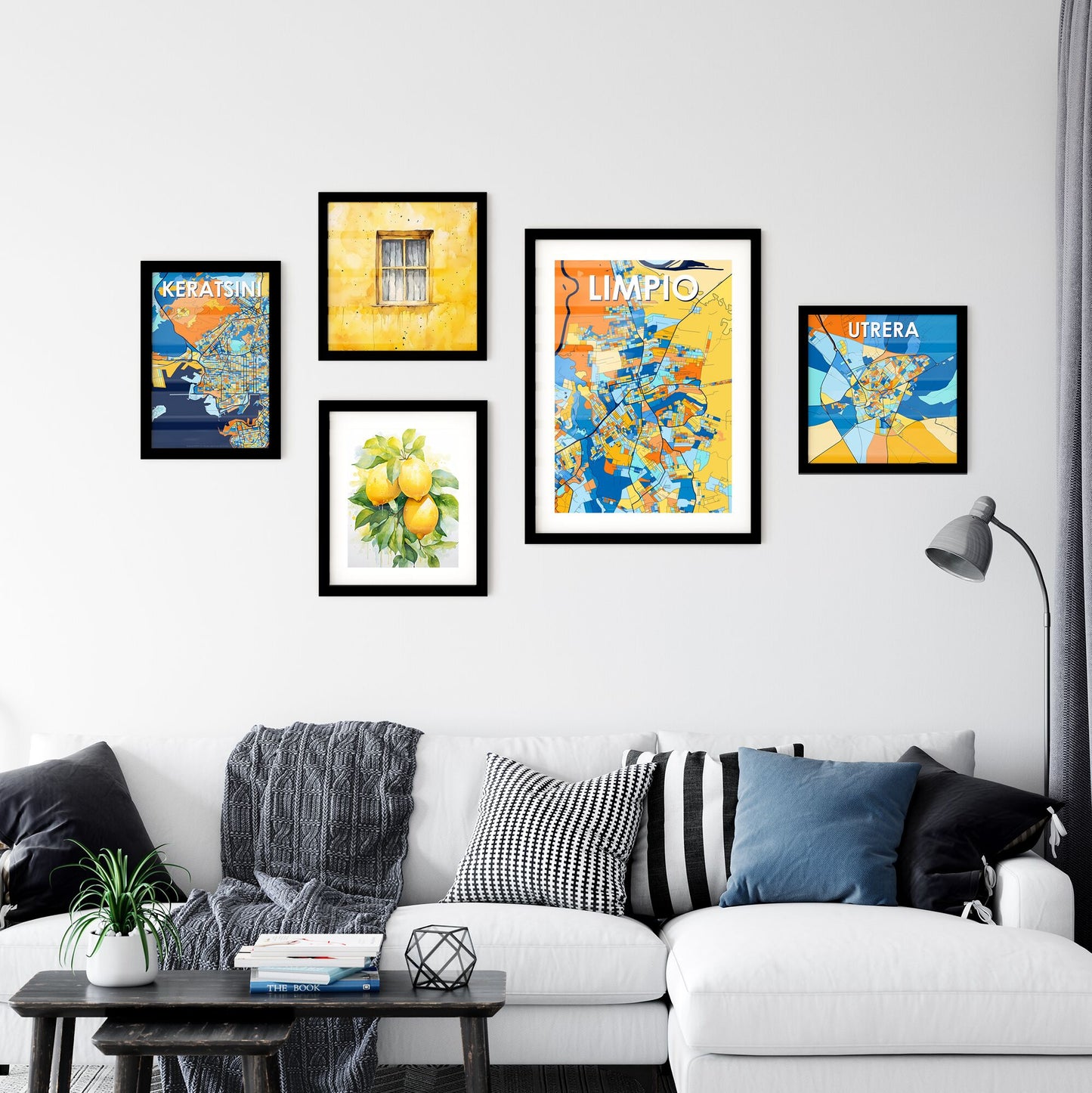 LIMPIO PARAGUAY Vibrant Colorful Art Map Poster Blue Orange