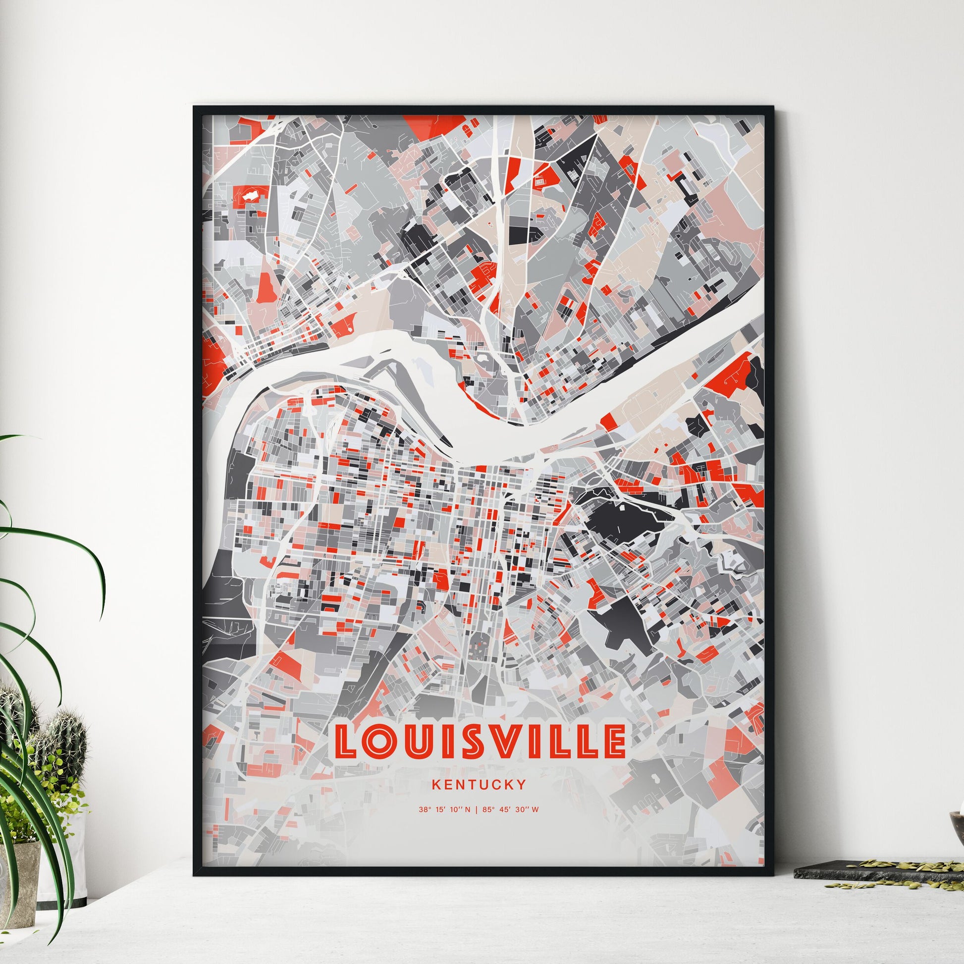 Colorful Louisville Kentucky Fine Art Map Modern Expressive