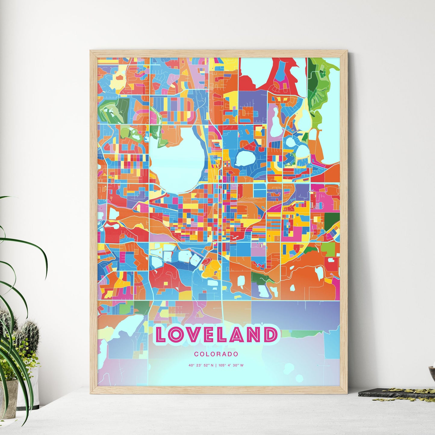 Colorful Loveland Colorado Fine Art Map Crazy Colors