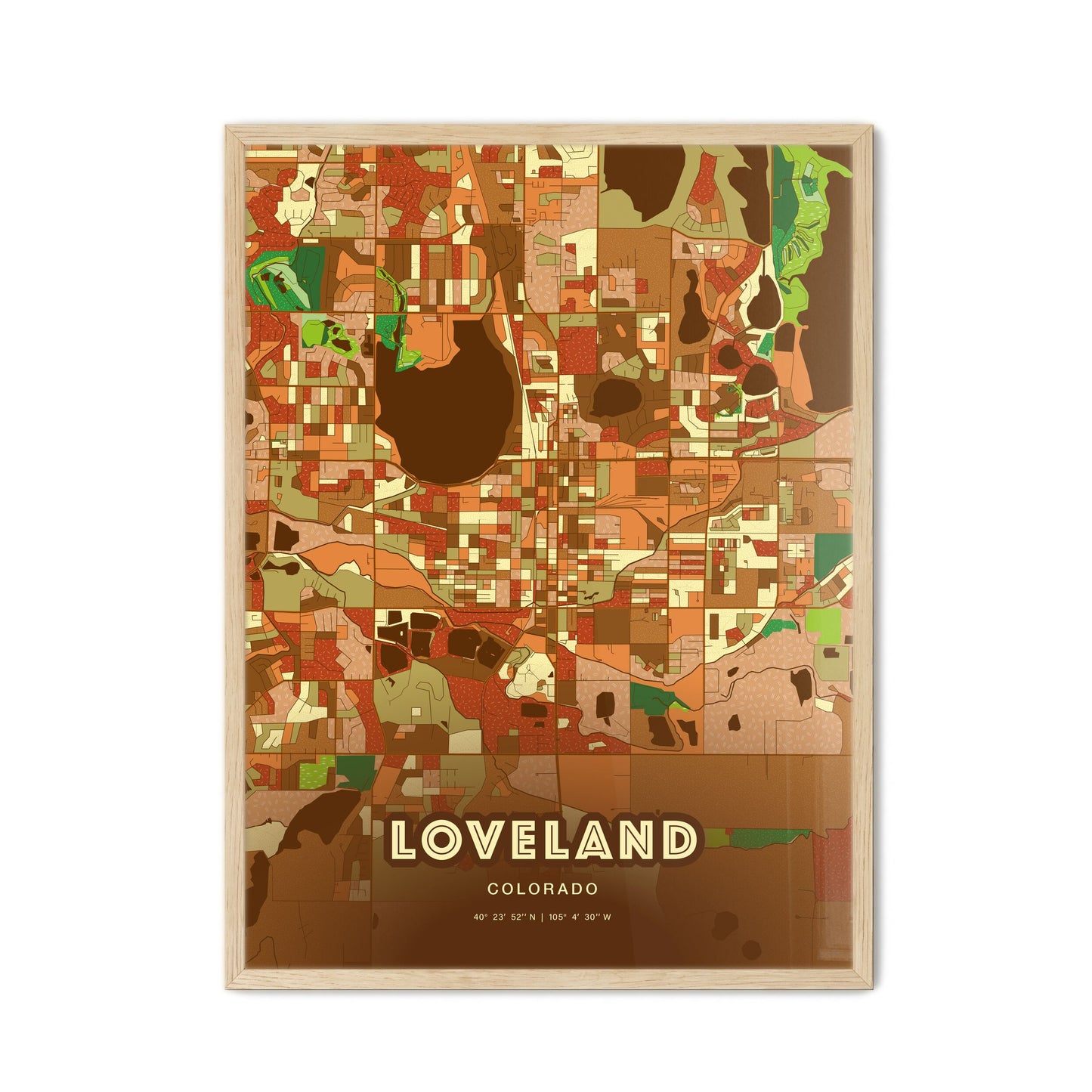 Colorful Loveland Colorado Fine Art Map Farmhouse