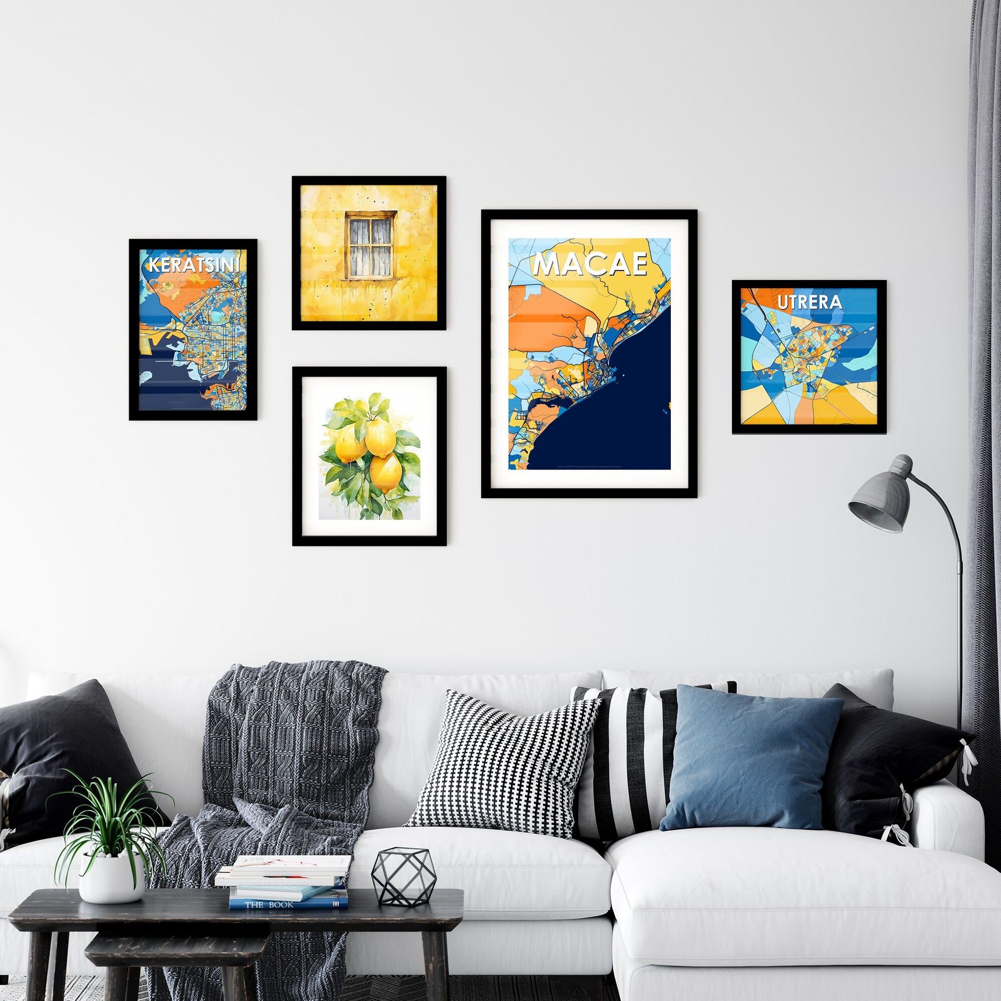 MACAE BRAZIL Vibrant Colorful Art Map Poster Blue Orange