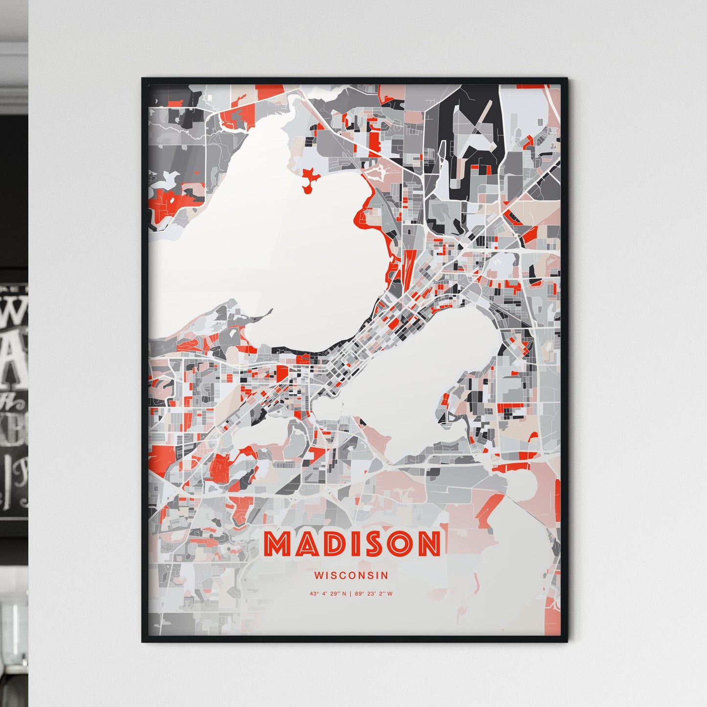 Colorful Madison Wisconsin Fine Art Map Modern Expressive