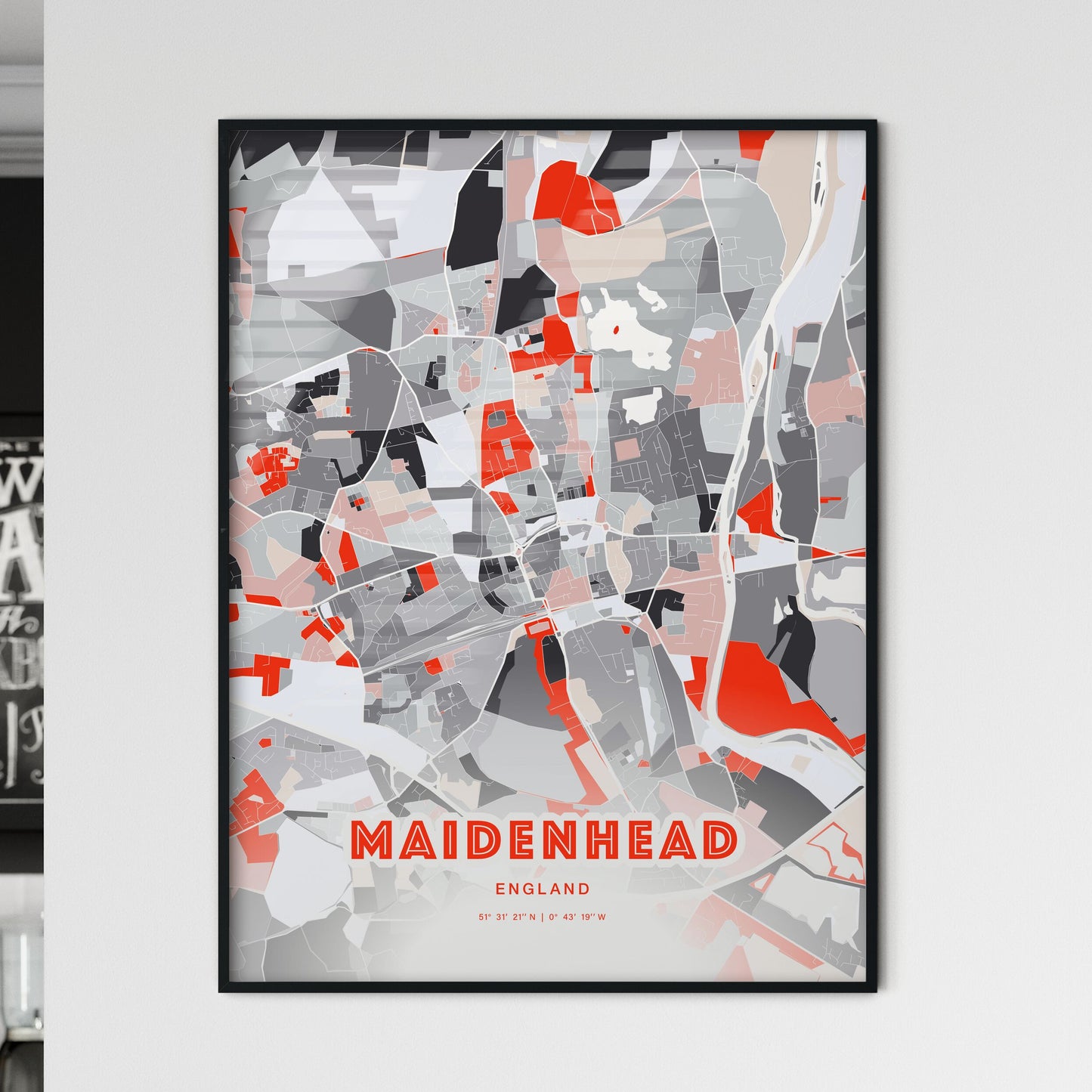 Colorful Maidenhead England Fine Art Map Modern Expressive