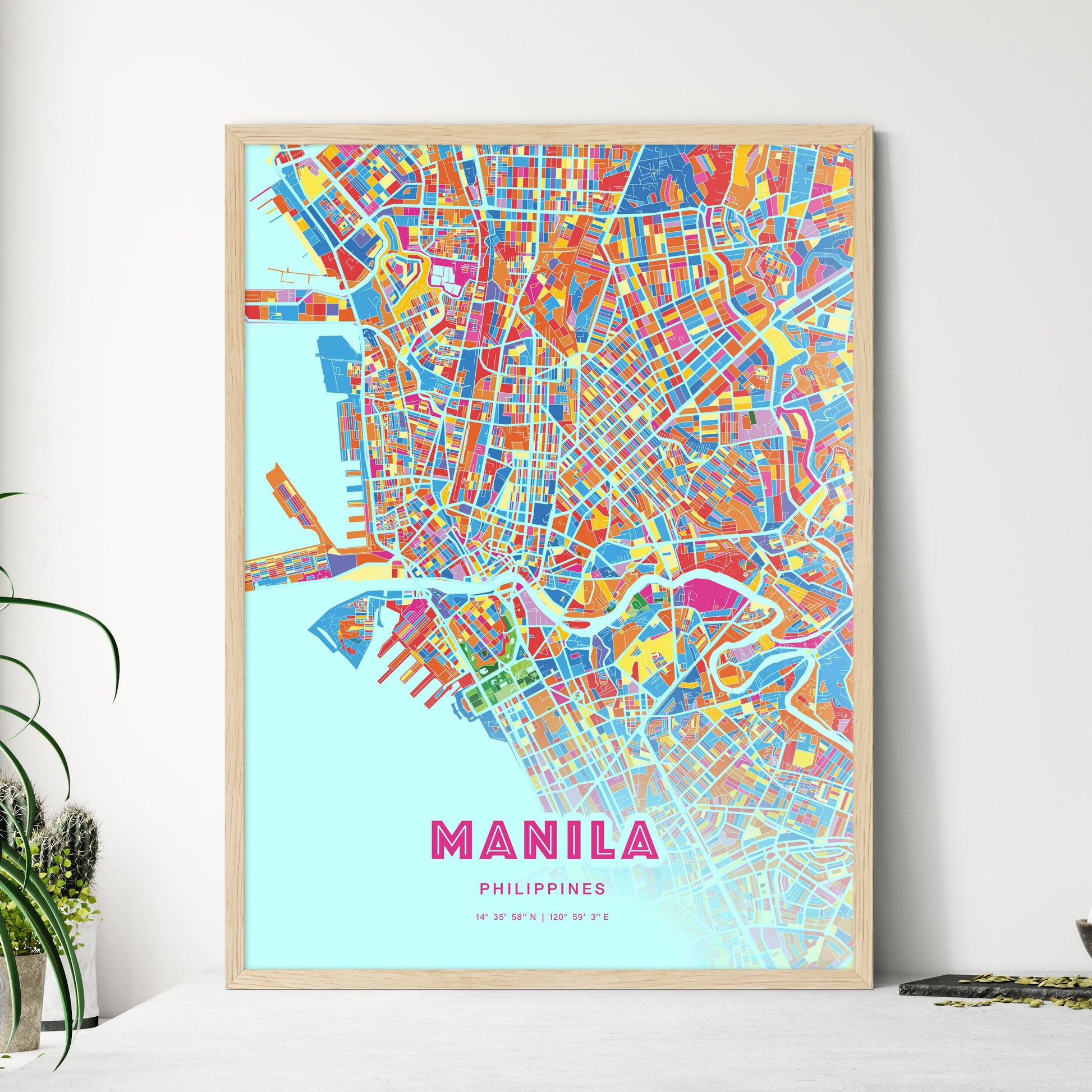 Colorful Manila Philippines Fine Art Map Crazy Colors