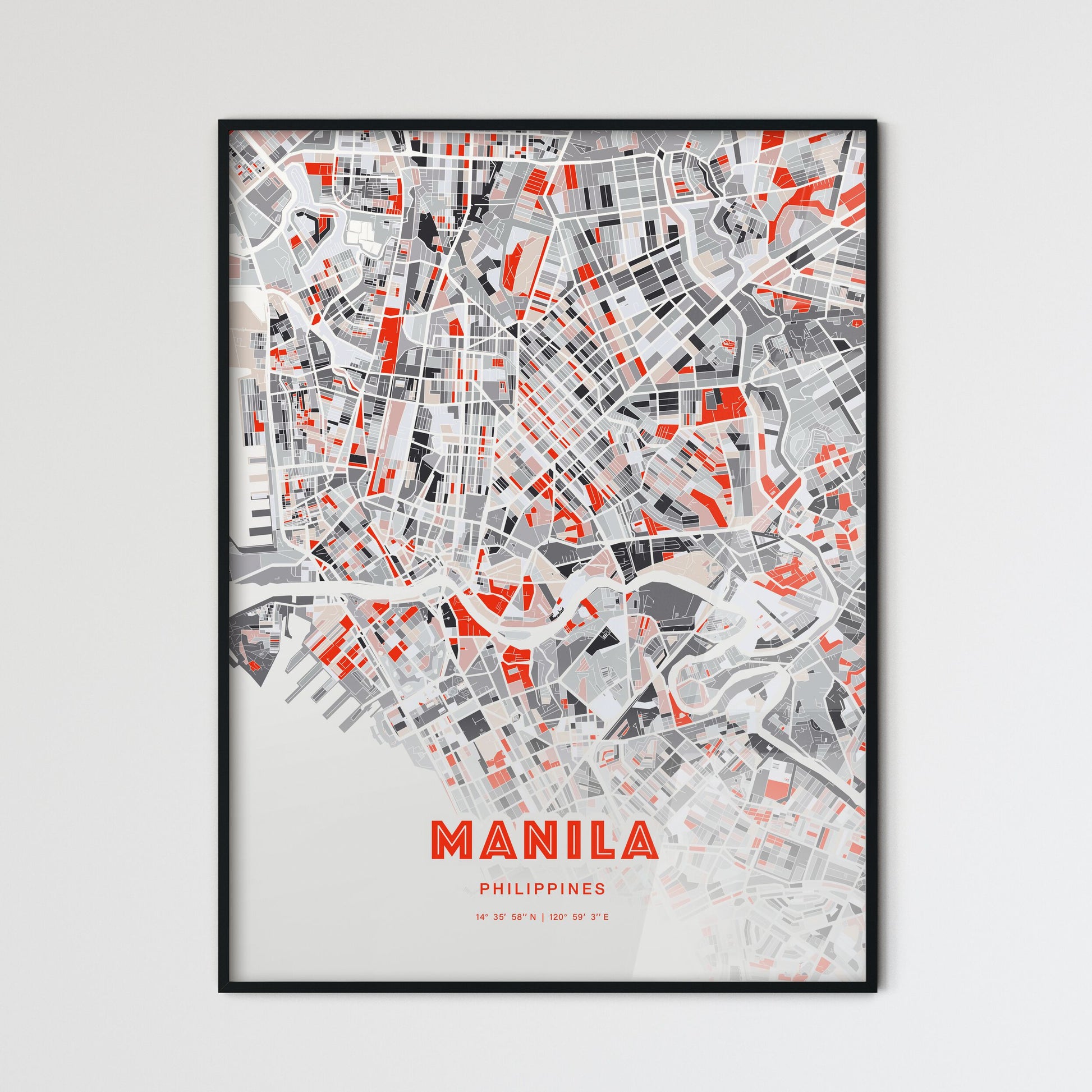 Colorful Manila Philippines Fine Art Map Modern Expressive
