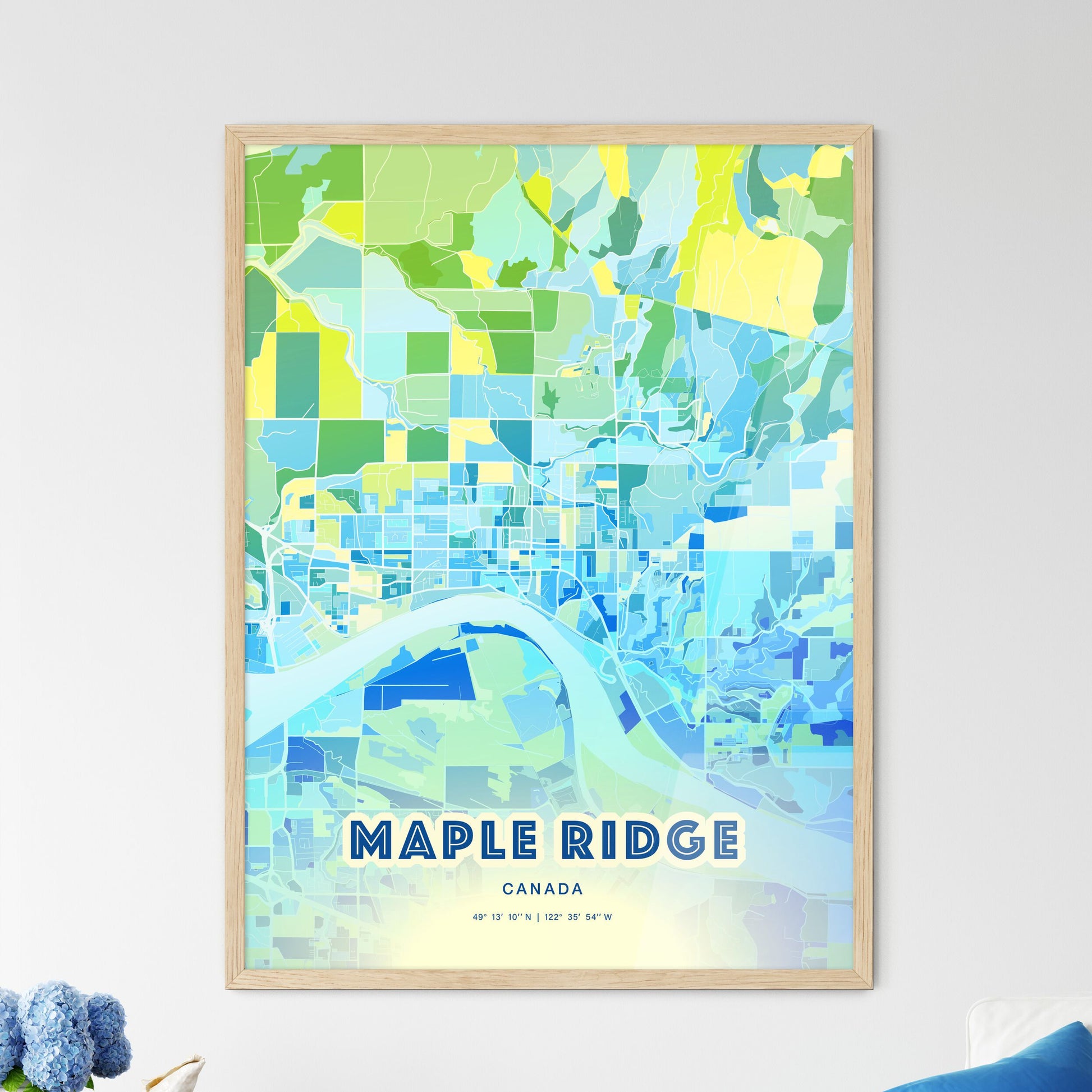 Colorful Maple Ridge Canada Fine Art Print Cool Blue