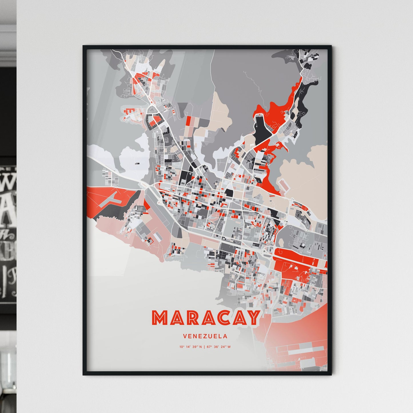 Colorful Maracay Venezuela Fine Art Map Modern Expressive