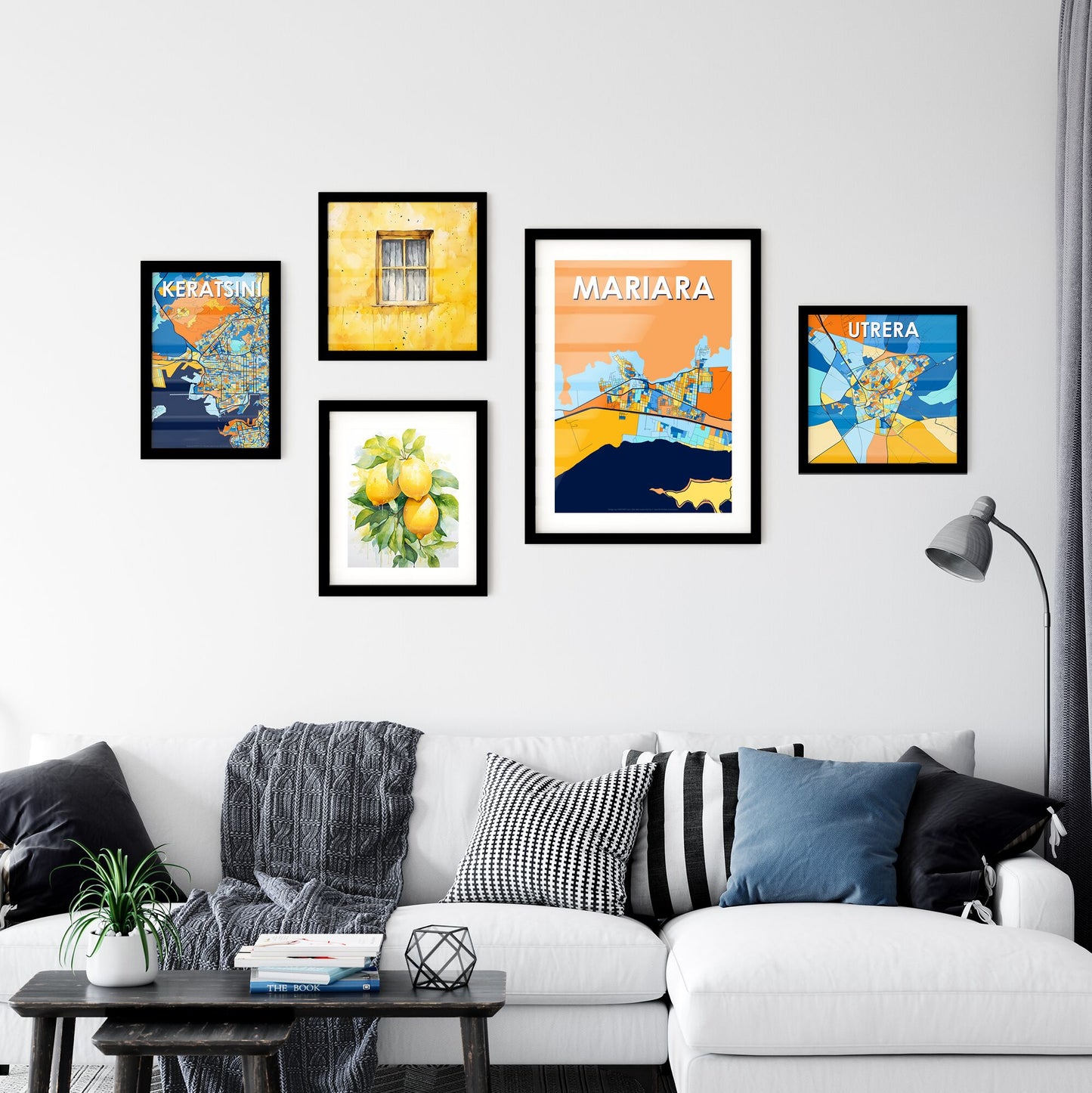 MARIARA VENEZUELA Vibrant Colorful Art Map Poster Blue Orange