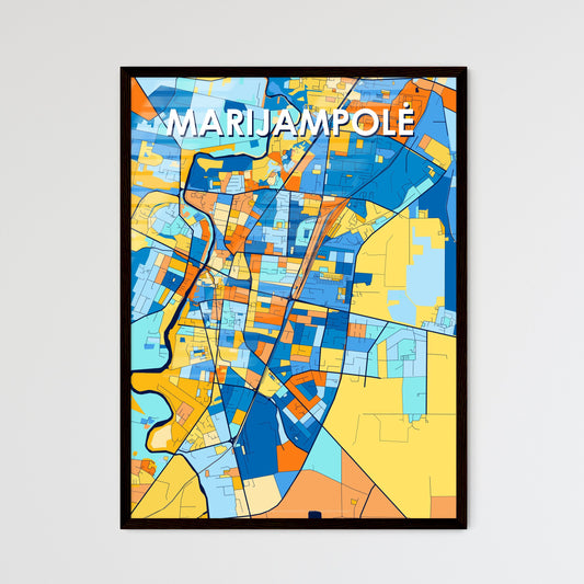 MARIJAMPOLĖ LITHUANIA Vibrant Colorful Art Map Poster Blue Orange