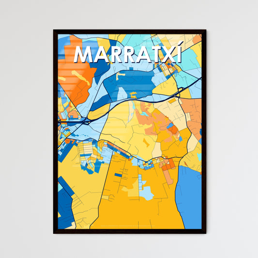 MARRATXÍ SPAIN Vibrant Colorful Art Map Poster Blue Orange