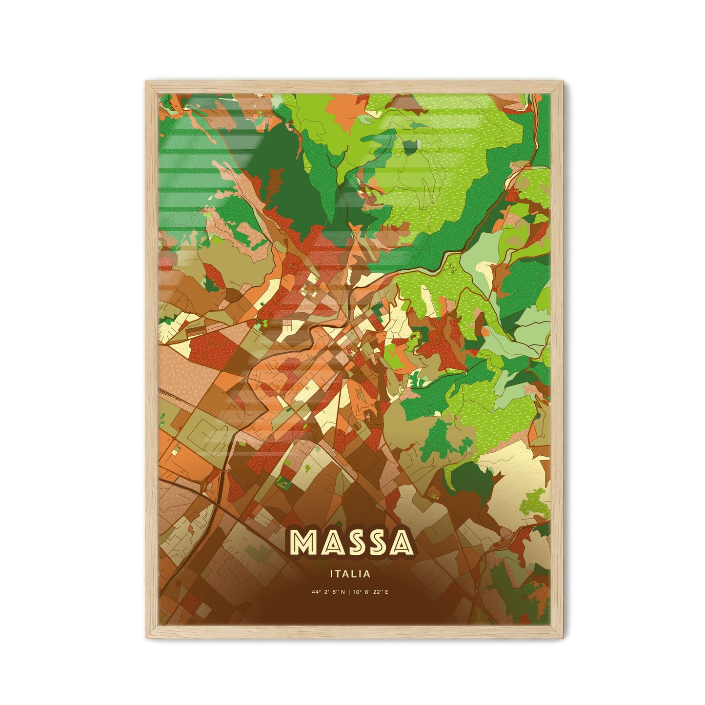 Colorful Massa Italy Fine Art Map Farmhouse