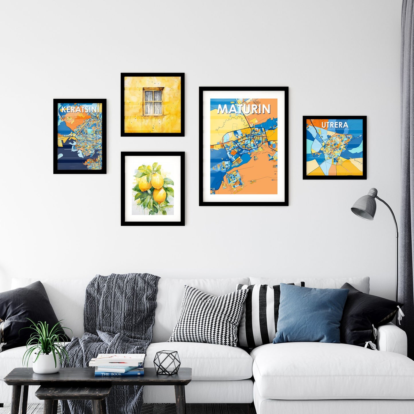 MATURIN VENEZUELA Vibrant Colorful Art Map Poster Blue Orange