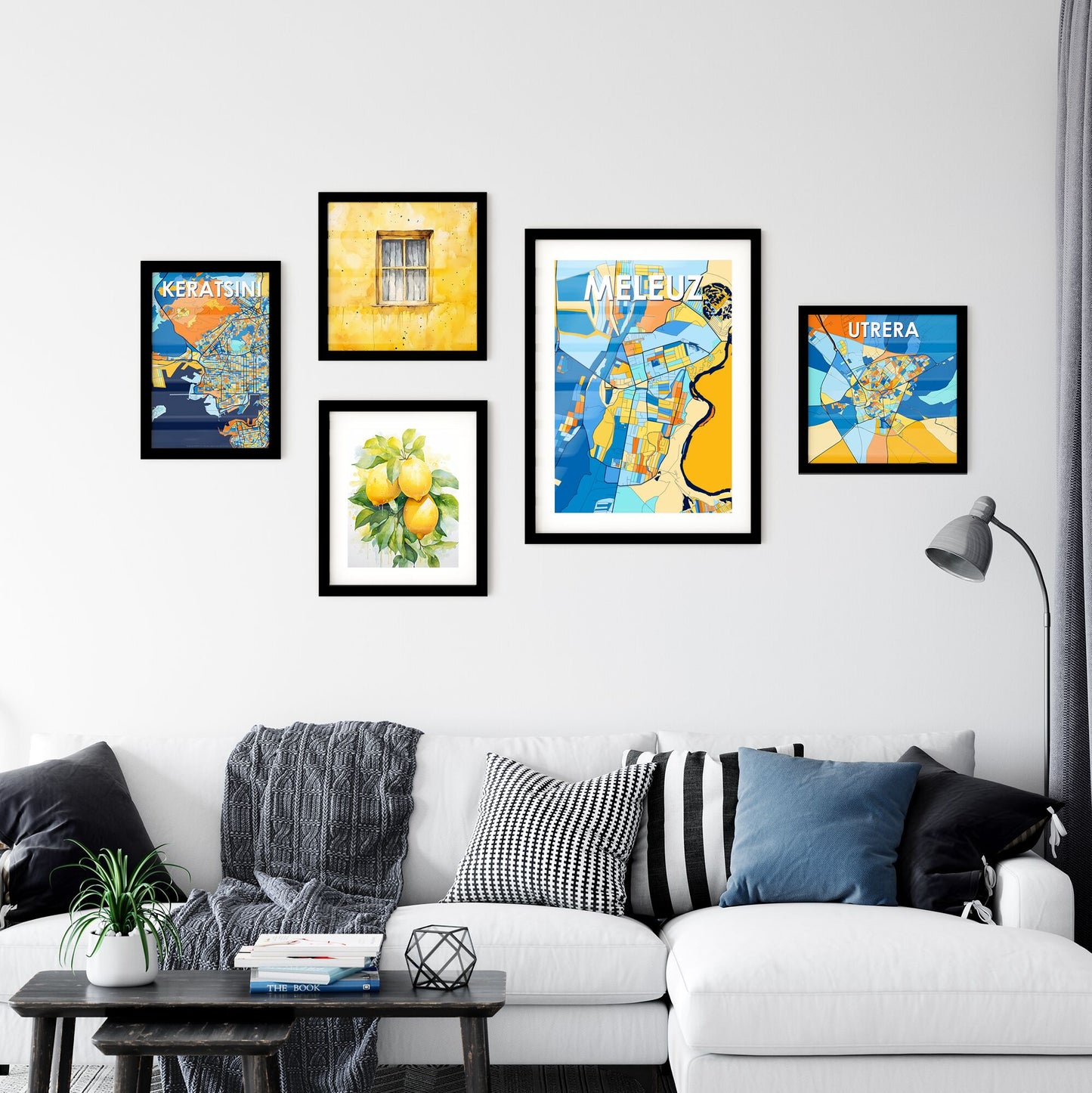 MELEUZ RUSSIA Vibrant Colorful Art Map Poster Blue Orange