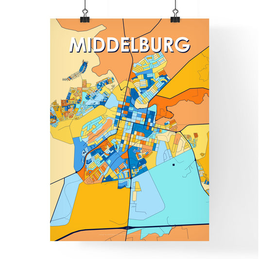 MIDDELBURG SOUTH AFRICA Vibrant Colorful Art Map Poster