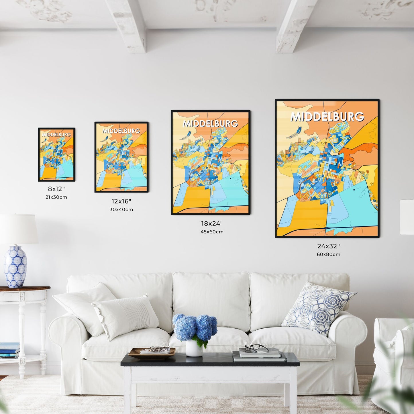 MIDDELBURG SOUTH AFRICA Vibrant Colorful Art Map Poster