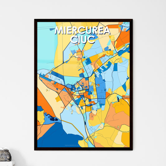 MIERCUREA CIUC ROMANIA Vibrant Colorful Art Map Poster Blue Orange