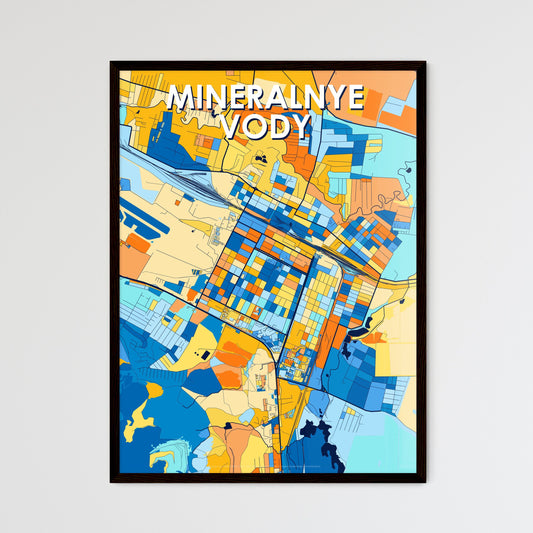 MINERALNYE VODY RUSSIA Vibrant Colorful Art Map Poster Blue Orange