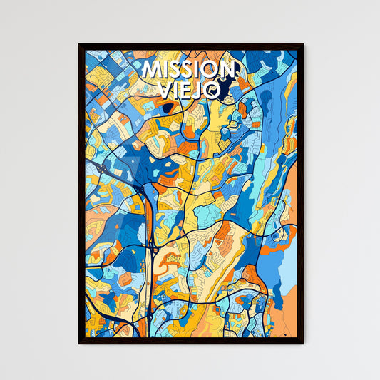 MISSION VIEJO CALIFORNIA Vibrant Colorful Art Map Poster Blue Orange