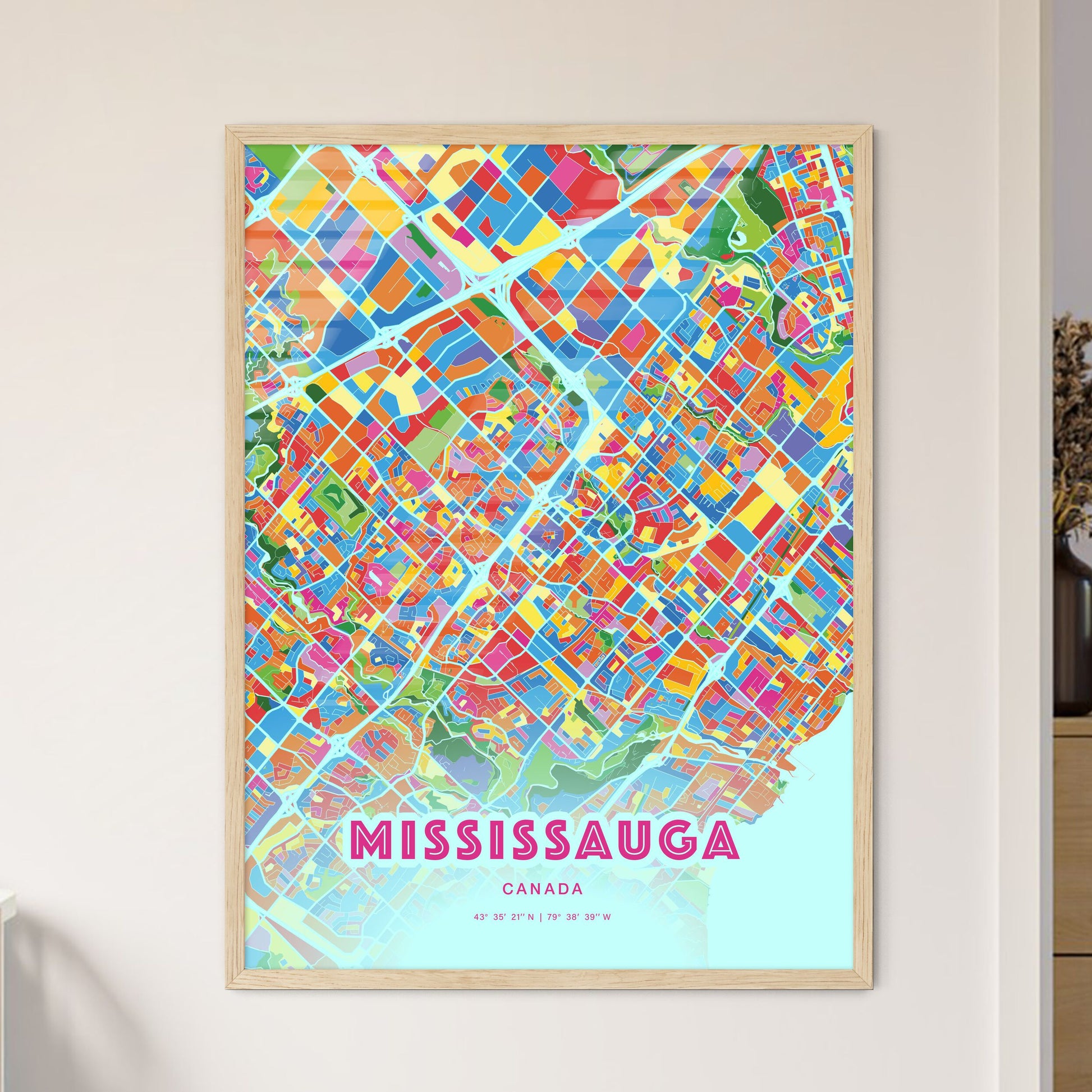 Colorful Mississauga Canada Fine Art Map Crazy Colors