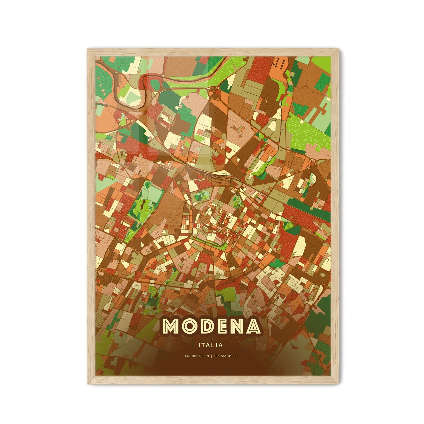 Colorful Modena Italy Fine Art Map Farmhouse